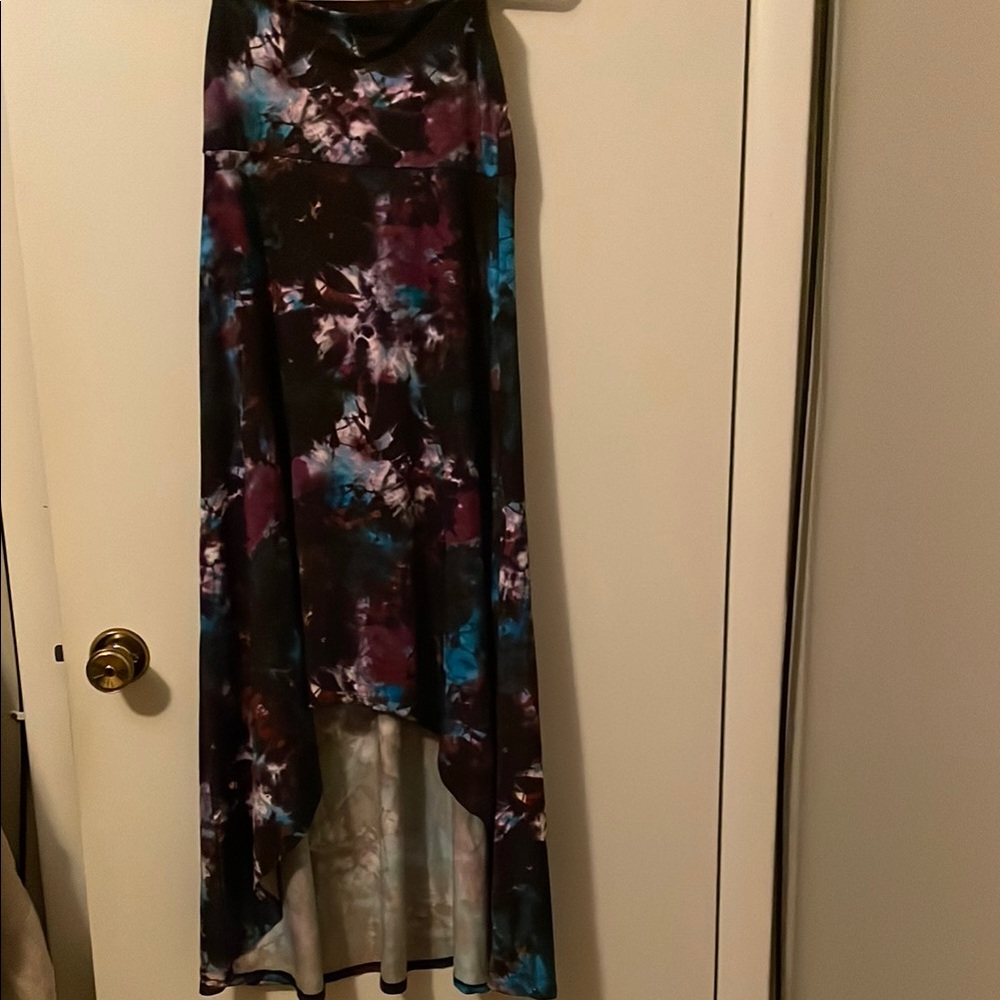 LuLaRoe Black and Pink High-Low Maxi Skirt